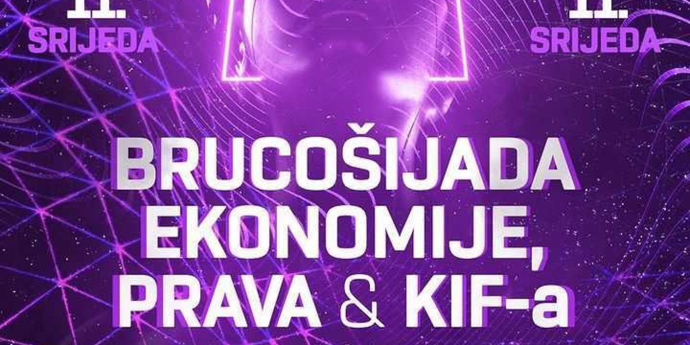 poster koji poziva na brucošijadu ekonomije, prava i kif-a. sadrži datum i kontakt broj.